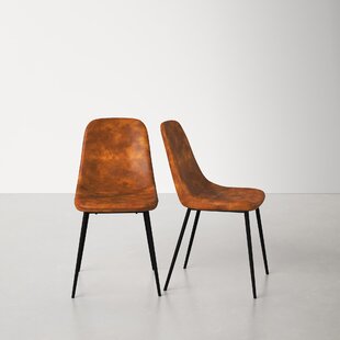 Leather slope dining online chair